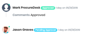 Audit trail for purchase orders