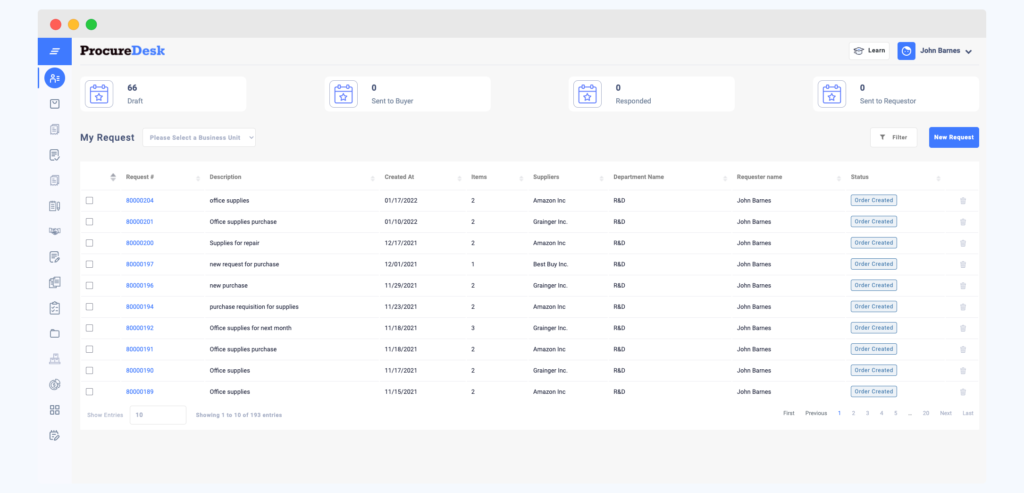 Requisition Dashboard