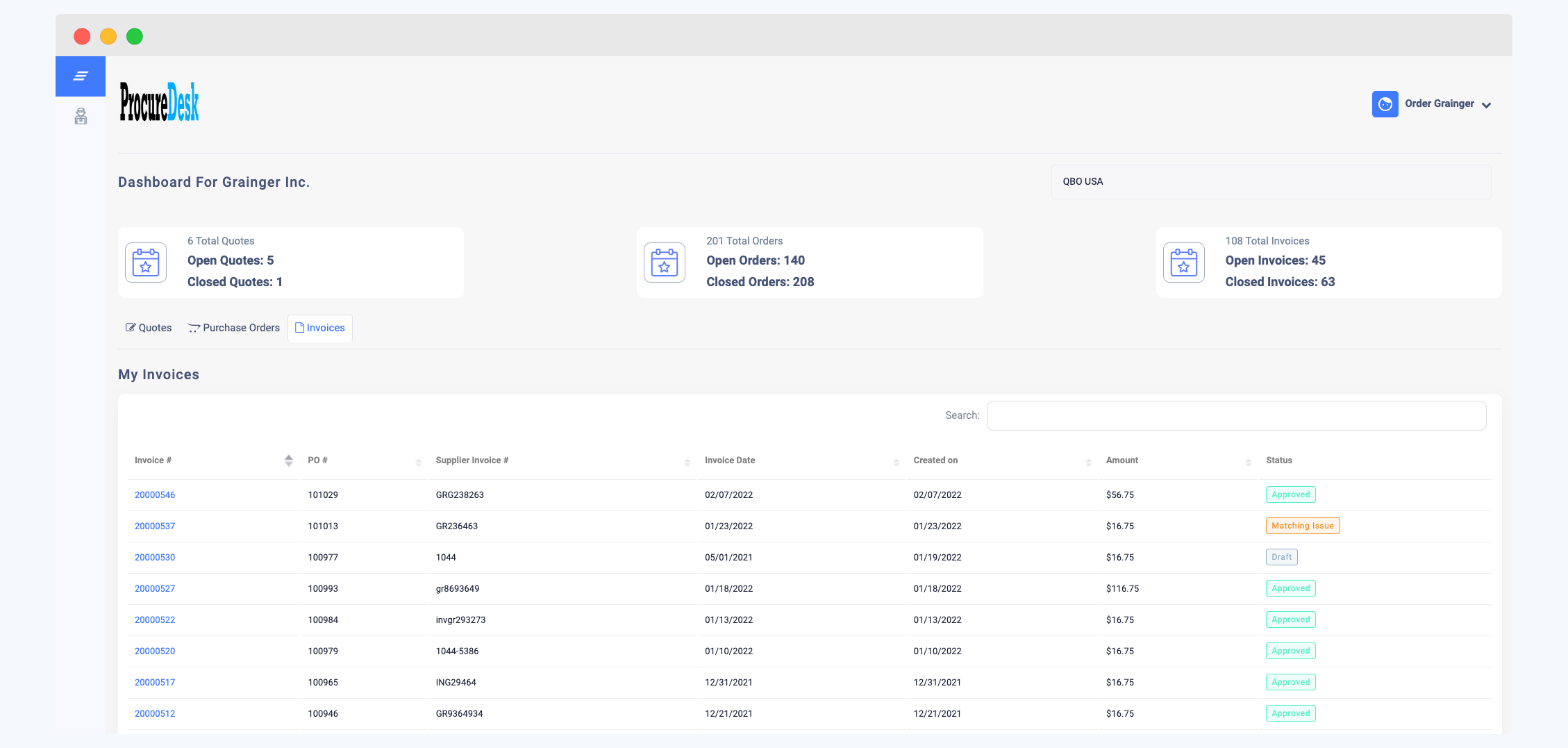 Vendor portal on ProcureDesk