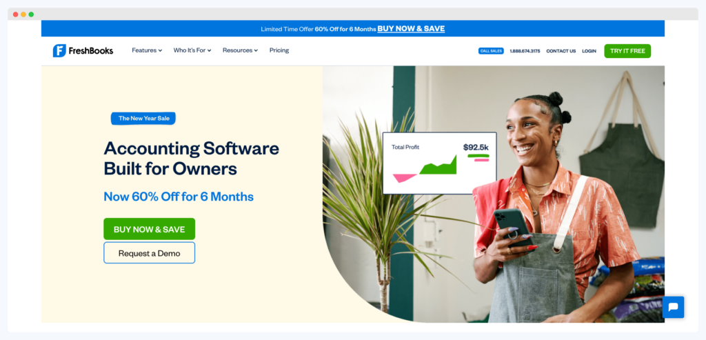Freshbooks home page