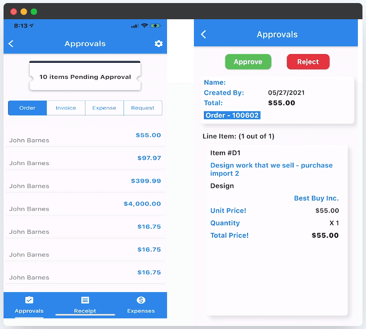 Mobile App For Approvals