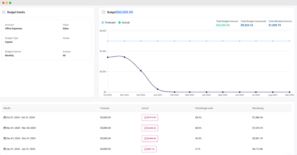 Real-Time Budget Tracking