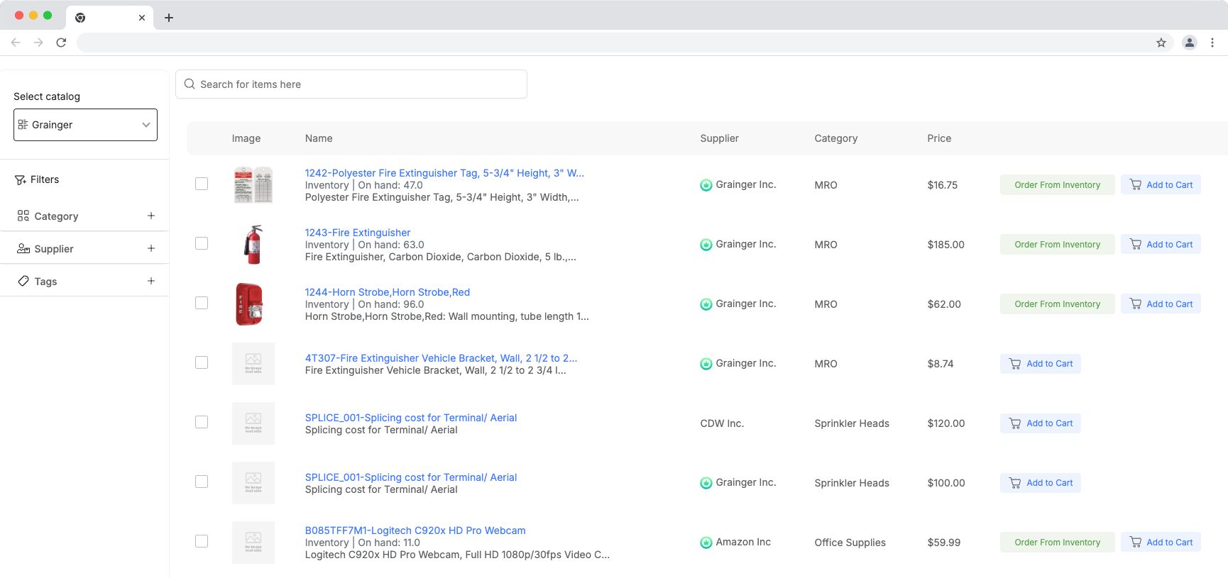 ProcureDesk’s catalog integration