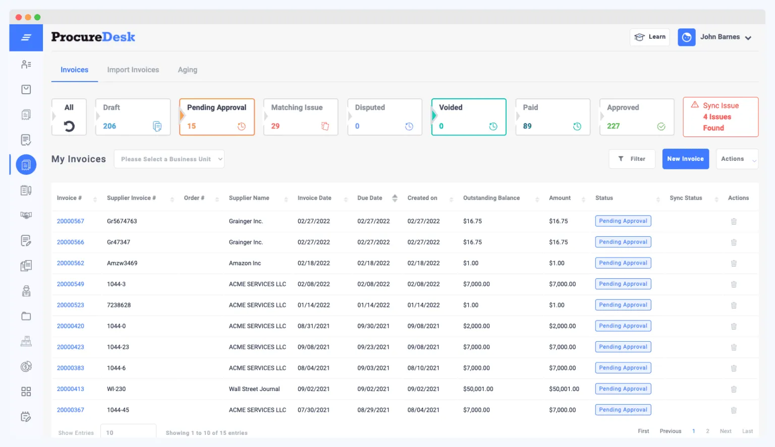 ProcureDesk audit-ready dashboard