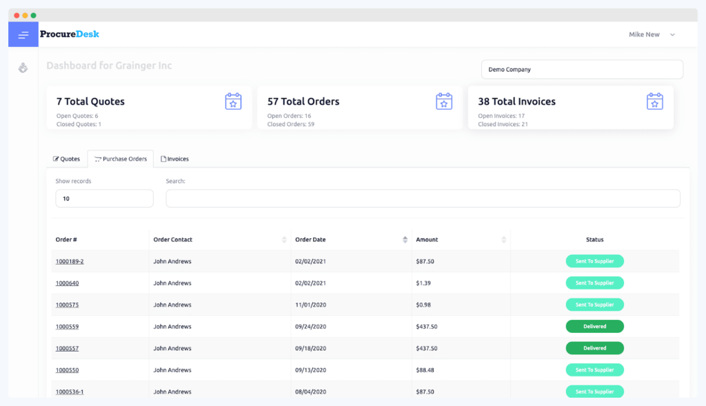 ProcureDesk vendor portal