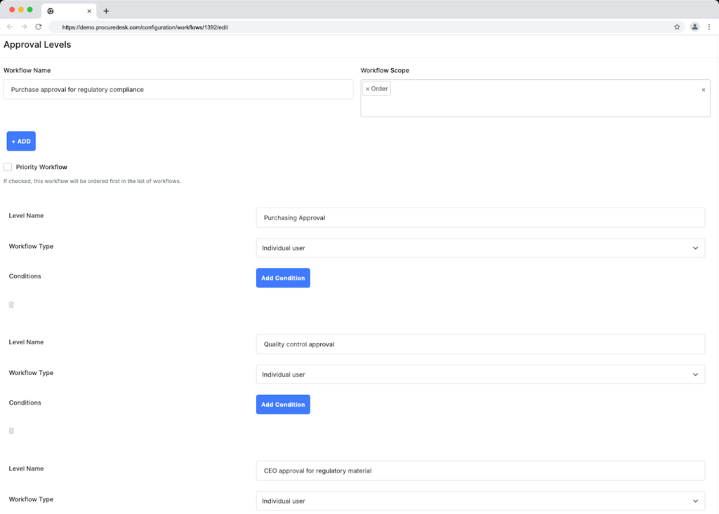 example of an approval workflow