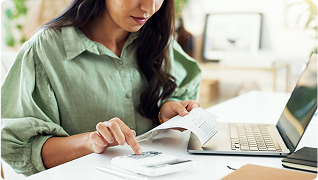 Woman working with documents