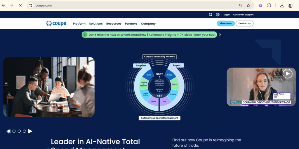 Coupa homepage