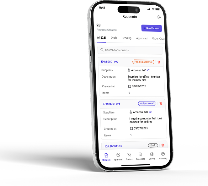 ProcureDesk Mobile App Screenshot