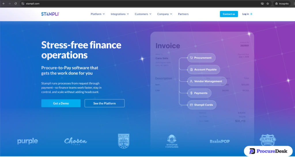 Stampli Homepage